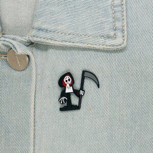 ✨New Oz Enamel Pin The Grim Adventures of Billy & Mandy Grim Reaper Metal Death